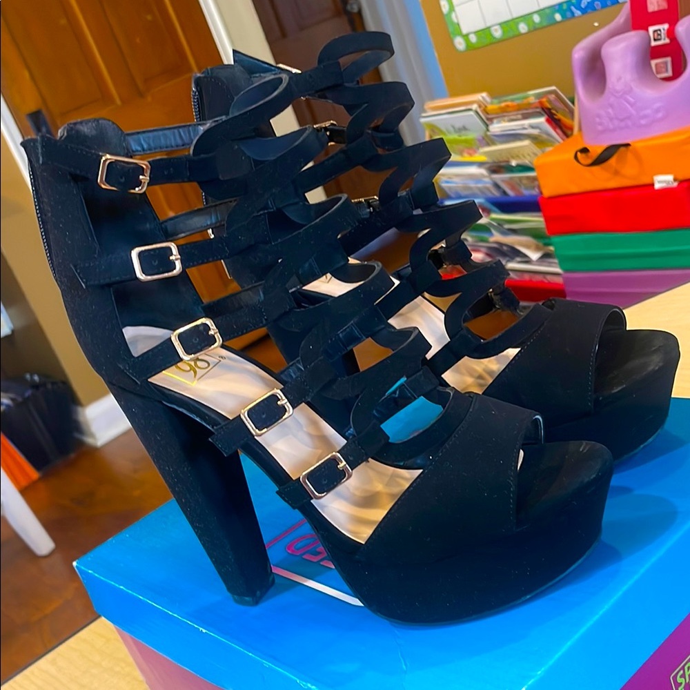 Elegant Black Strappy Heels
